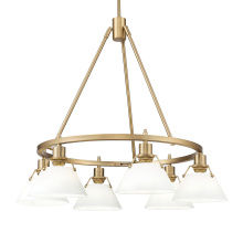 Golden 3306-6 BCB-OP - Yep by Golden Lighting Orwell 6-light Chandelier in Brushed Champagne Brass and Opal Glass
